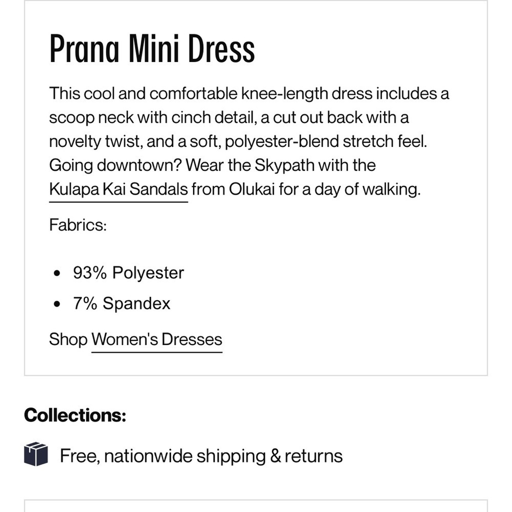 Prana NWT Skypath Athliesure Dress Size Small in Blue Dotty - Picture 9 of 15